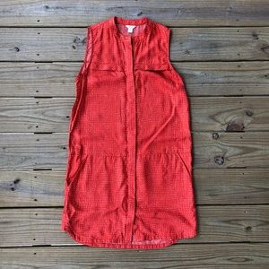 Red Fossil Tunic Dress Size 4 100% Silk